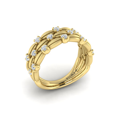 Triple Cascade Ring with Satin Finish