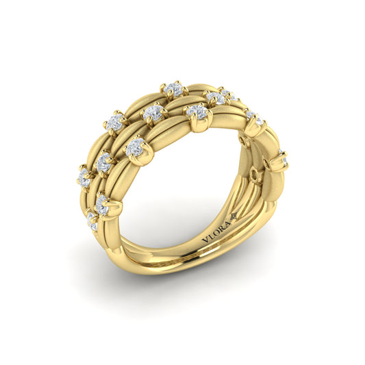 Triple Cascade Ring with Satin Finish