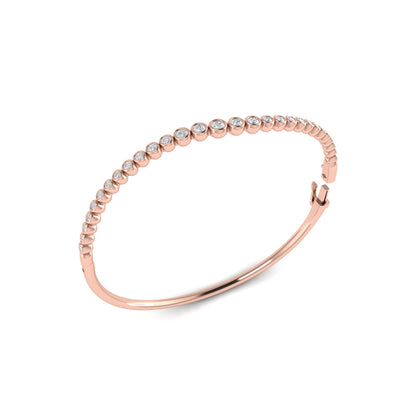 Graduated Bezel Set Diamond Bangle