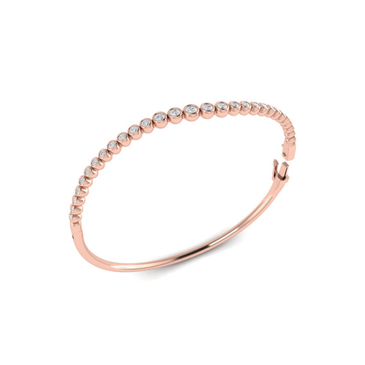 Graduated Bezel Set Diamond Bangle