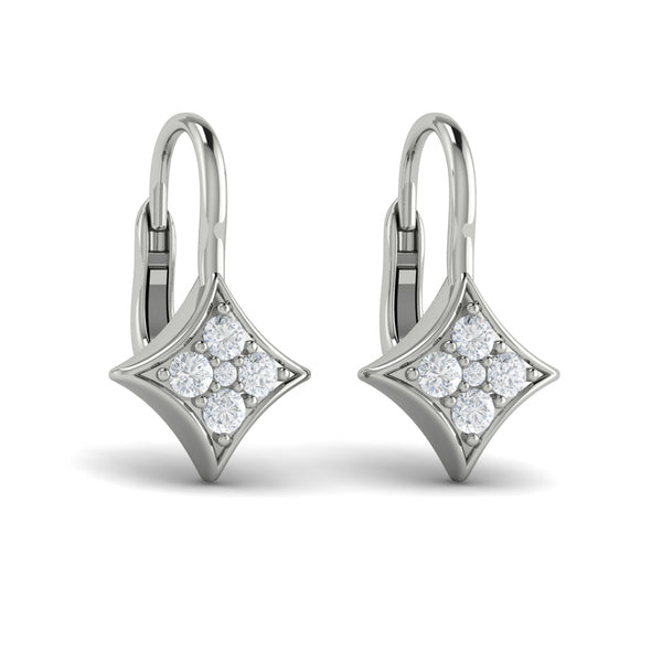 Diamond Vlora Star Channel Set Huggie Earrings