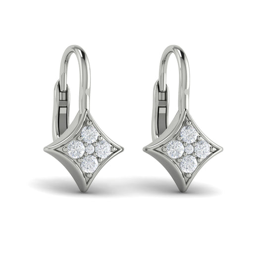 Diamond Vlora Star Channel Set Huggie Earrings