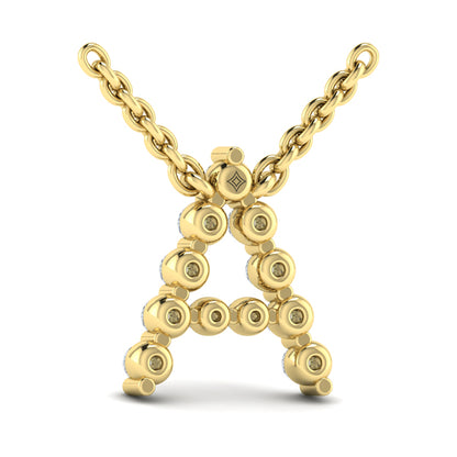 Diamond Alphabet Pendant Necklace, A