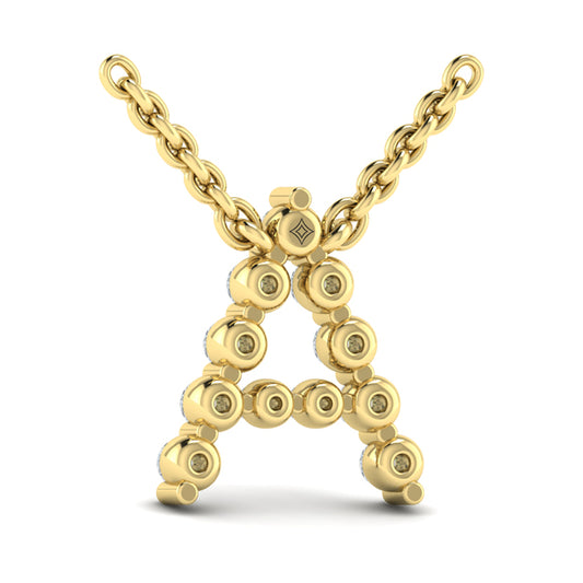 Diamond Alphabet Pendant Necklace, A