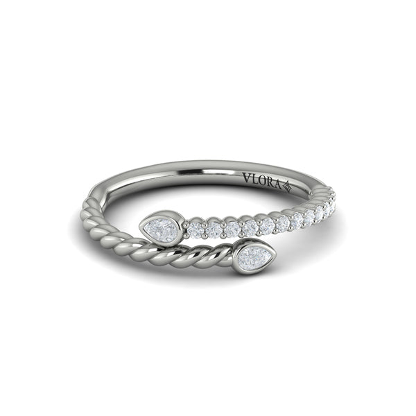 Beaded Bypass Stackable Ring