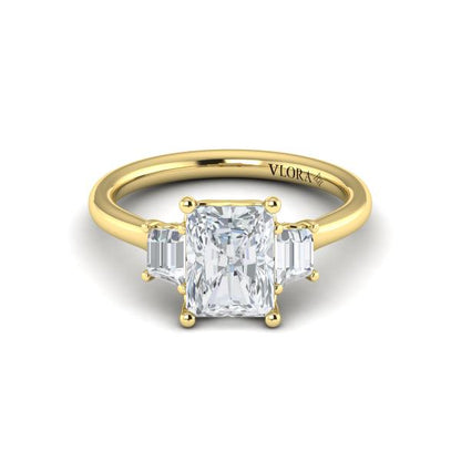 Tapestry Three Stone Emerald Cut Engagement Ring
