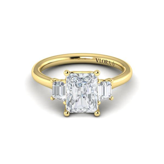 Tapestry Three Stone Emerald Cut Engagement Ring