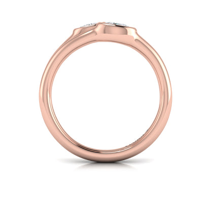 Double Oval Bezel-Set Diamond Ring