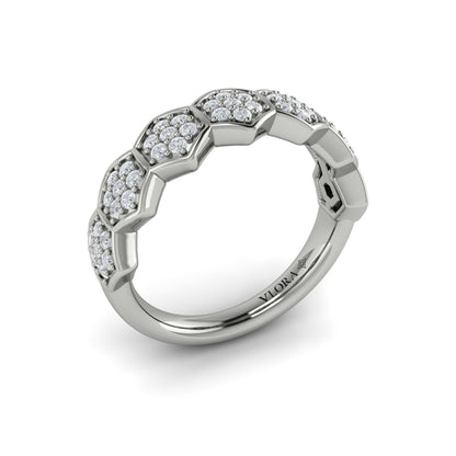 Diamond Cluster Honeycomb Ring