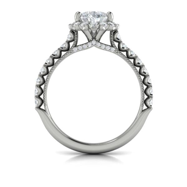 Timeless Pear Halo Engagement Ring