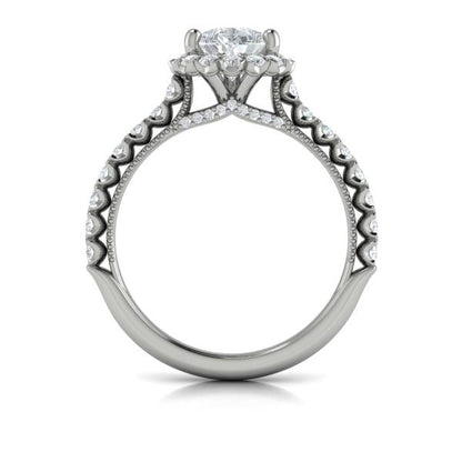 Timeless Pear Halo Engagement Ring
