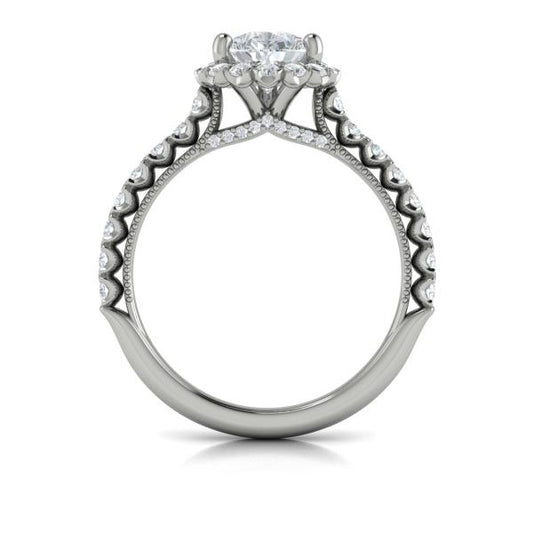 Timeless Pear Halo Engagement Ring