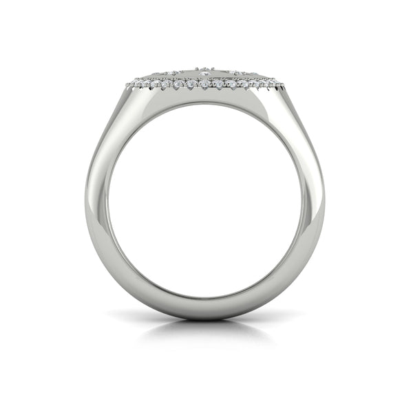 Star Diamonds and Bezel Signet Ring