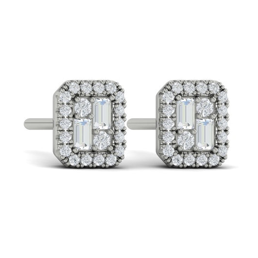 Diamond Baguette Stud Earrings