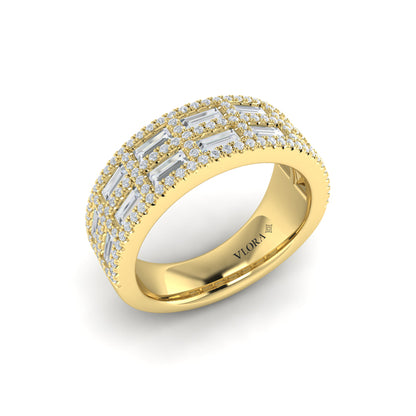 Diamond Baguette Double Row Ring