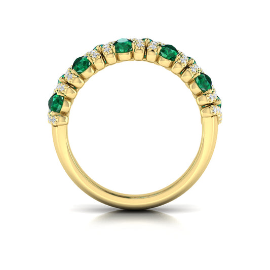 Multi Diamond and Emerald Statement Ring