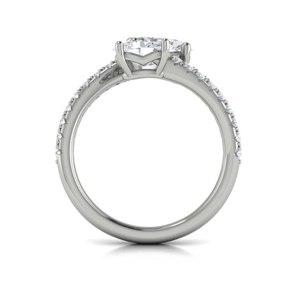 Two Stone Engagement Ring in Platinum by Vlora Bridal