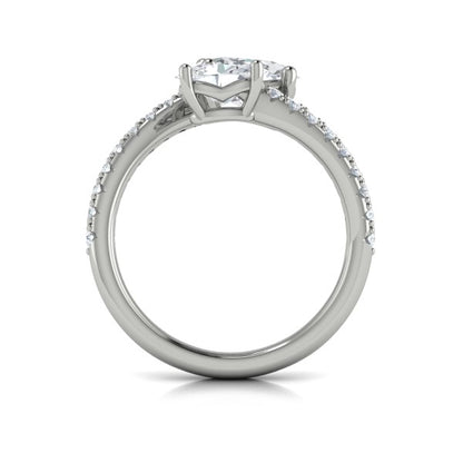 Two Stone Engagement Ring in Platinum by Vlora Bridal