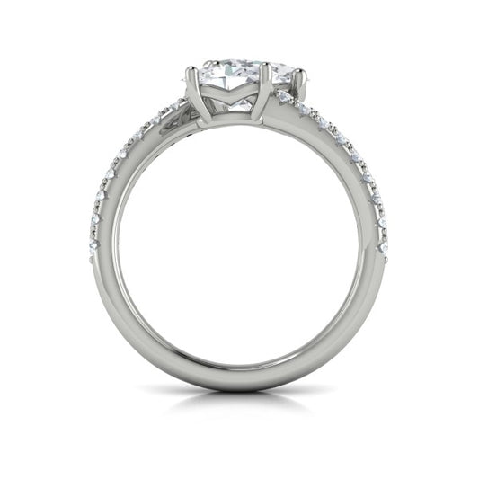 Two Stone Engagement Ring in Platinum by Vlora Bridal