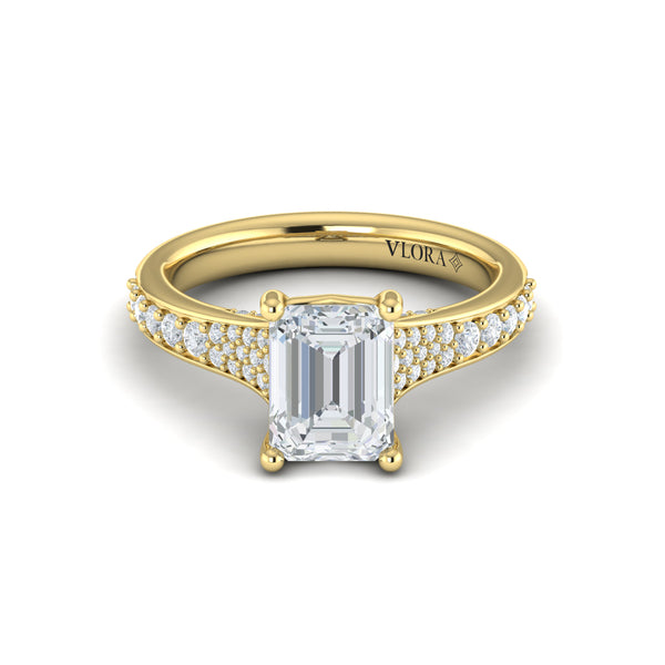 Emerald Cut Cathedral Engagement Ring