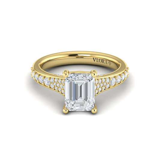 Emerald Cut Cathedral Engagement Ring