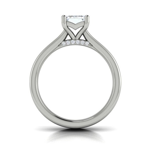 Fluted Emerald Cut Engagement Ring