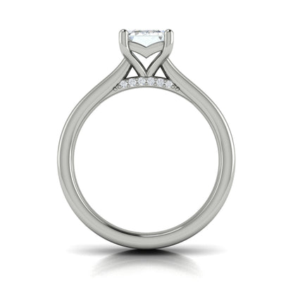 Fluted Emerald Cut Engagement Ring