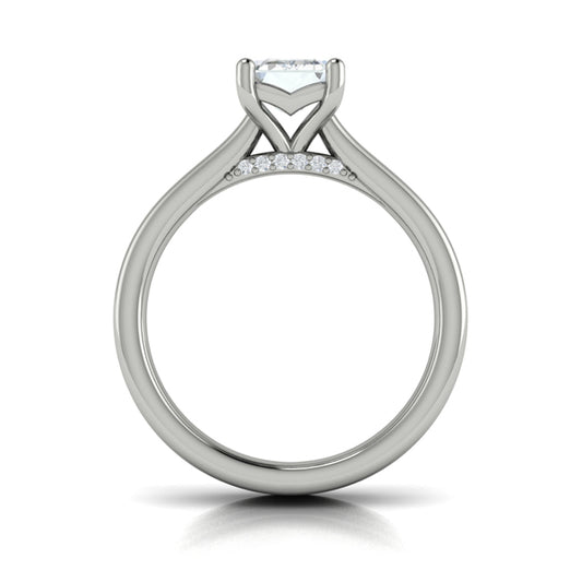 Fluted Emerald Cut Engagement Ring
