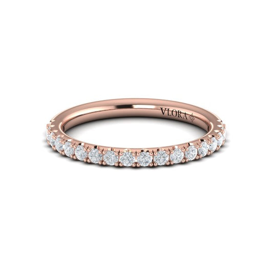 Matching Bands Wedding Band in 14K Rose Gold by Vlora Bridal