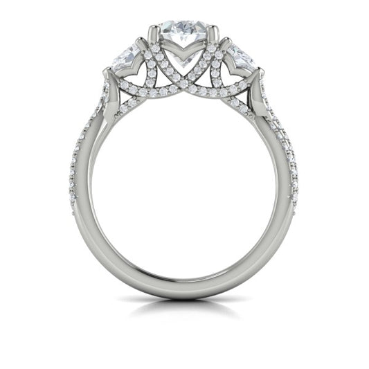 Brilliantly Entwined Three Stone Engagement Ring