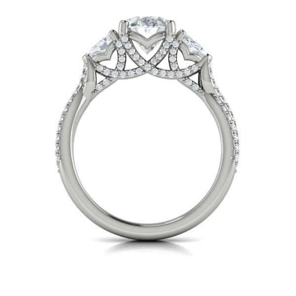 Brilliantly Entwined Three Stone Engagement Ring