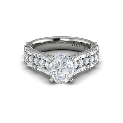 Oval Classic Engagement Ring in Platinum by Vlora Bridal