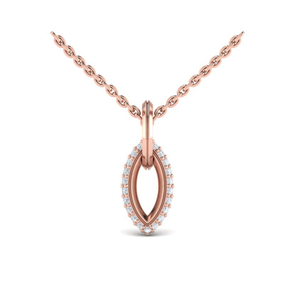 Open Navette Silhouette wtih Diamonds Pendant
