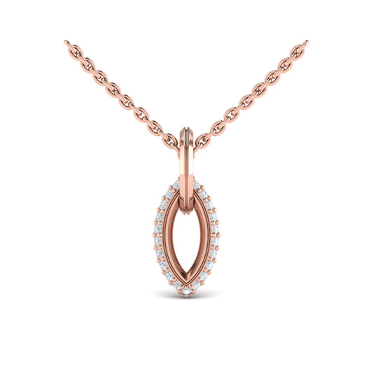 Open Navette Silhouette wtih Diamonds Pendant