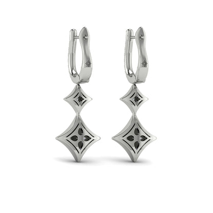 Diamond Double Vlora Star Drop Huggie Earrings