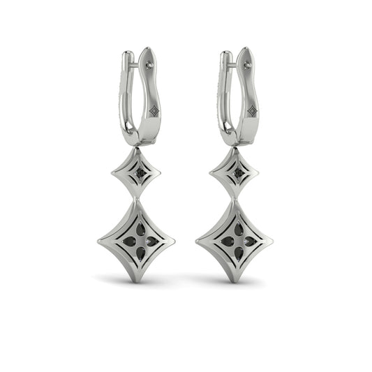 Diamond Double Vlora Star Drop Huggie Earrings