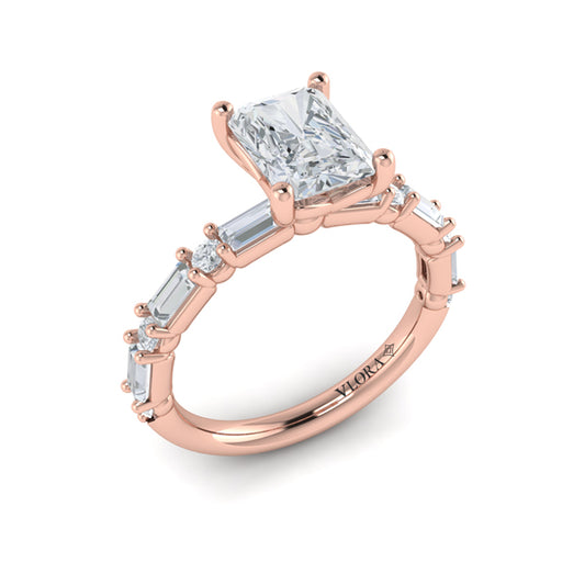 Daring Deco Emerald Cut Engagement Ring