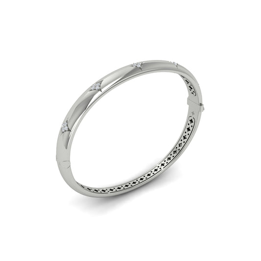 Diamond Vlora Star Hinged Bangle