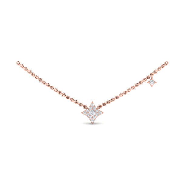Diamond Cluster Vlora Star Double Pendant Necklace