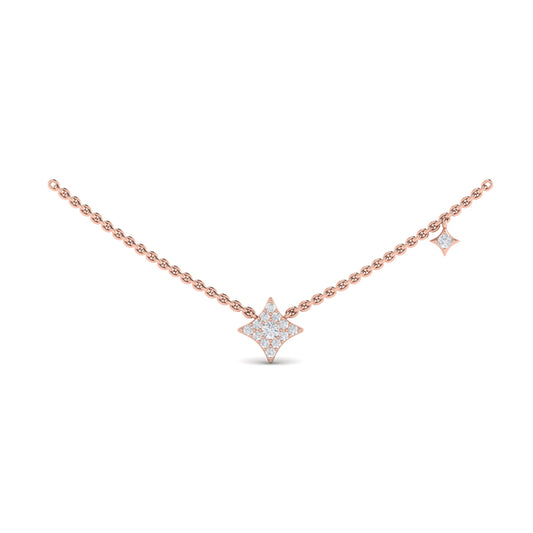 Diamond Cluster Vlora Star Double Pendant Necklace