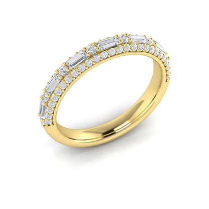 Baguette Domed Stackable Band