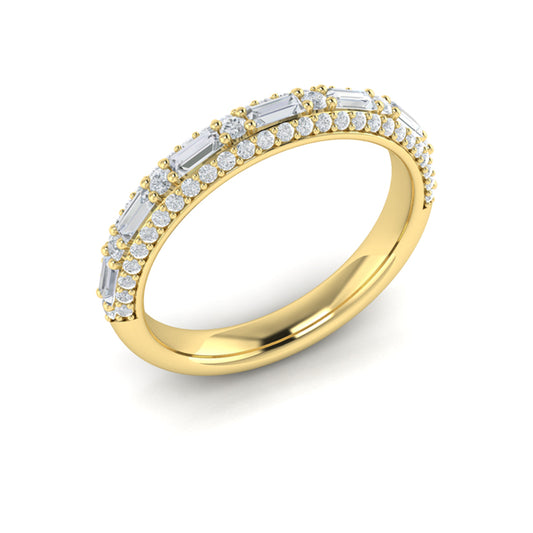 Baguette Domed Stackable Band