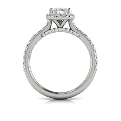 Pretty Pear Halo Engagement Ring