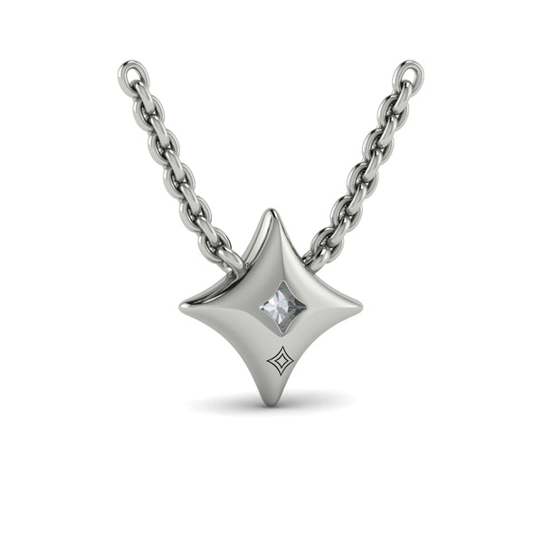 Single Diamond Vlora Star Pendant Necklace