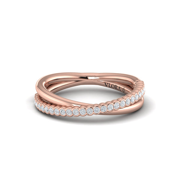 Slim Crossed Stackable Band