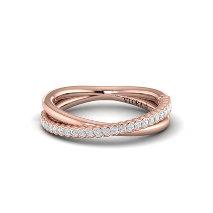 Slim Crossed Stackable Band