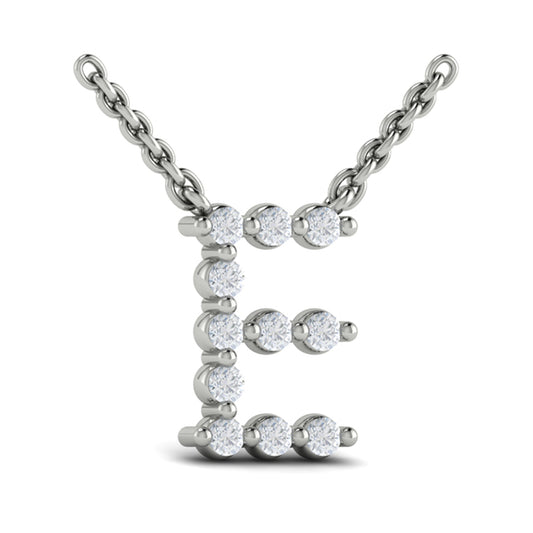 Diamond Alphabet Pendant Necklace, E