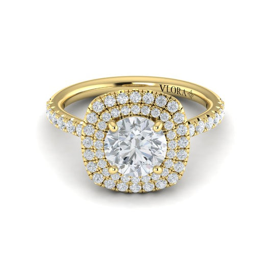 Delicate Double Halo Engagement Ring