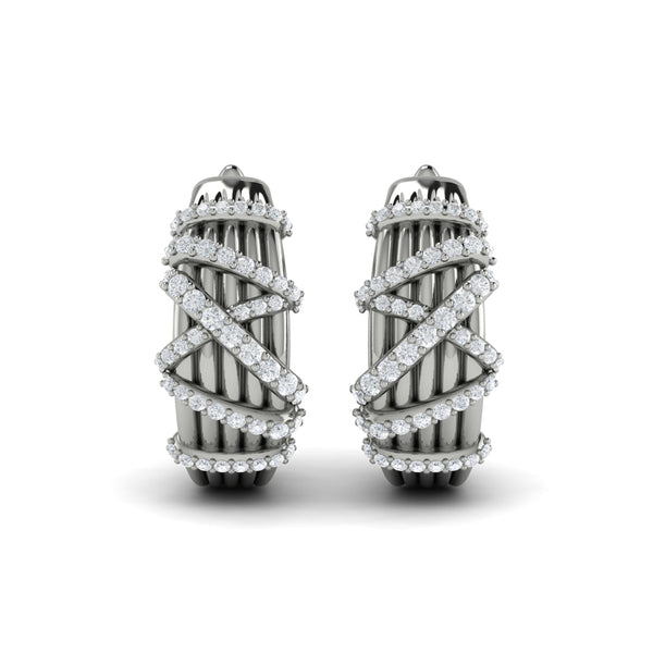 Diamond Ribbon Hoop Earrings