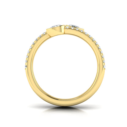 Diamond Three Row Diamond Pear Wrap Ring